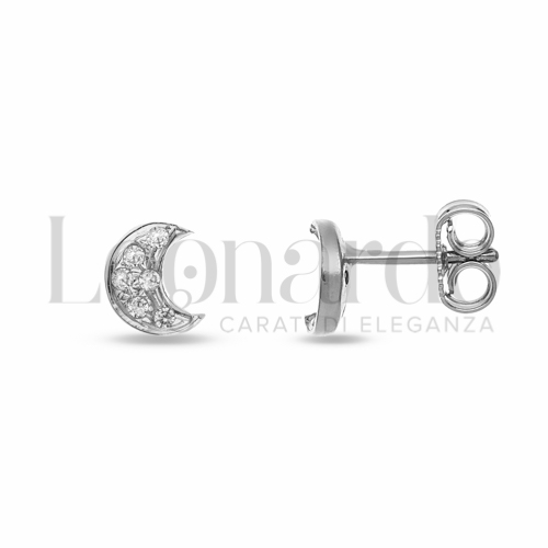 Misura o soggetto Luna con Zircone bianco in Oro Bianco da 1,4gr.