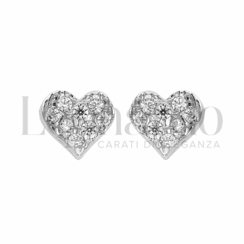 Misura o soggetto Cuore con Zircone bianco in Oro Bianco da 1,4gr.