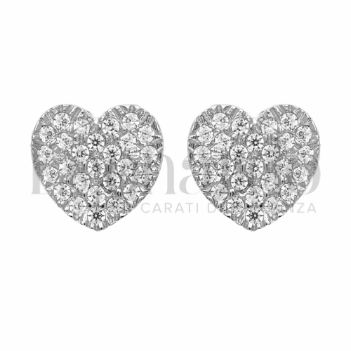 Misura o soggetto Cuore con Zircone bianco in Oro Bianco da 2,5gr.