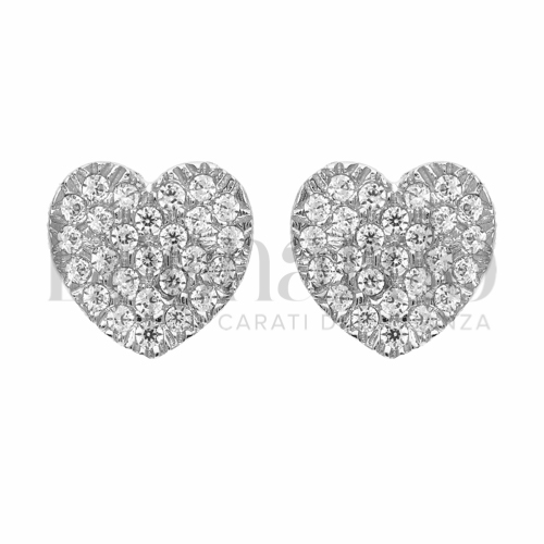 Soggetto o misura Cuore con Zircone bianco in Oro Bianco da 2,5gr.