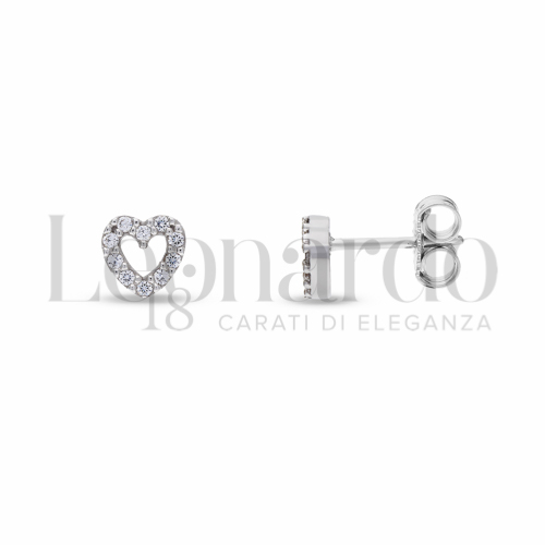 Soggetto o misura Cuore con Zircone bianco in Oro Bianco da 1,4gr.
