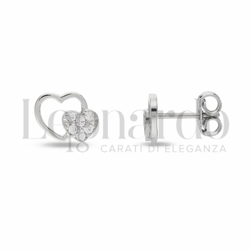 Misura o soggetto Cuore con Zircone bianco in Oro Bianco da 1,4gr.