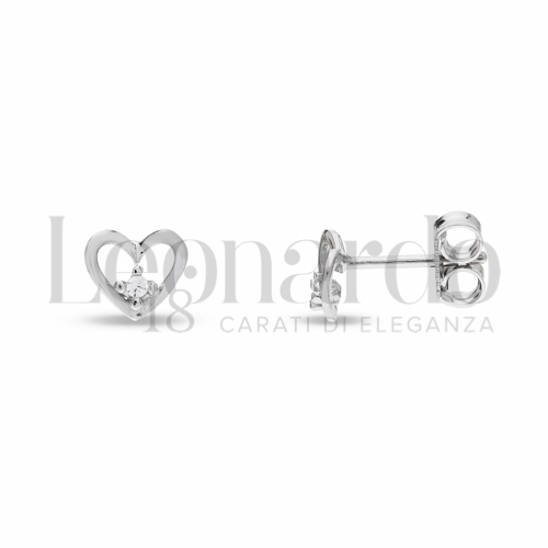 Misura o soggetto Cuore con Zircone bianco in Oro Bianco da 1gr.