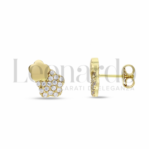 Misura o soggetto Fiore con Zircone bianco in Oro Giallo da 1,9gr.