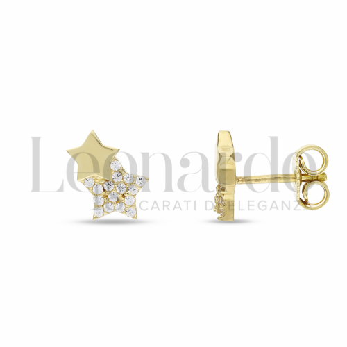 Misura o soggetto Stella con Zircone bianco in Oro Giallo da 1,7gr.