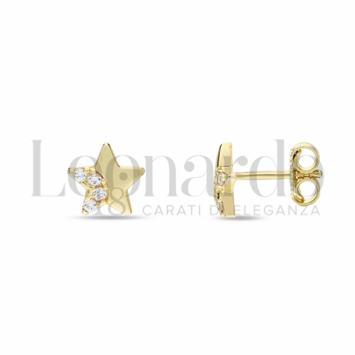 Misura o soggetto Stella con Zircone bianco in Oro Giallo da 1,5gr.