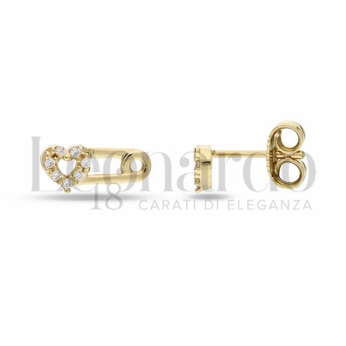 con Zircone bianco in Oro Giallo da 1,5gr.