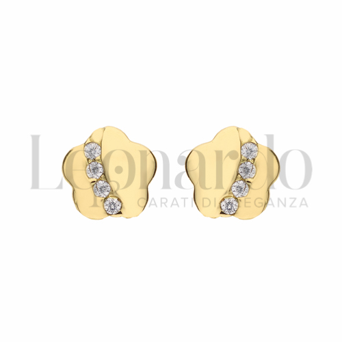 Misura o soggetto Fiore con Zircone bianco in Oro Giallo da 1,5gr.