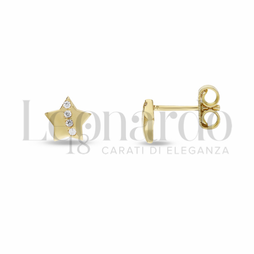 Misura o soggetto Stella con Zircone bianco in Oro Giallo da 1,3gr.