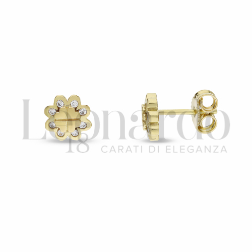 Misura o soggetto Fiore con Zircone bianco in Oro Giallo da 2gr.