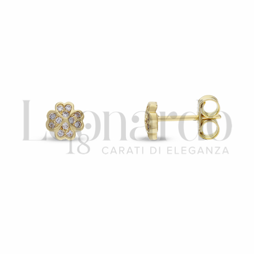 Soggetto o misura Quadrifoglio con Zircone bianco in Oro Giallo da 1,1gr.