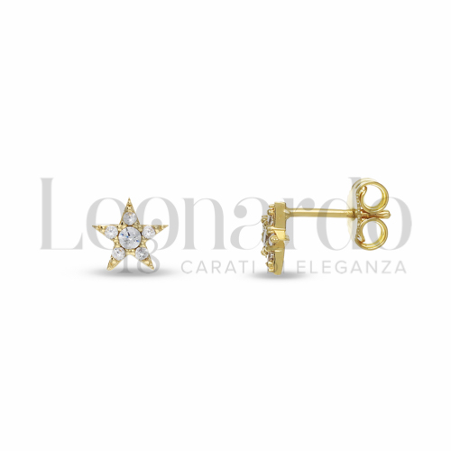 Misura o soggetto Stella con Zircone bianco in Oro Giallo da 1,2gr.