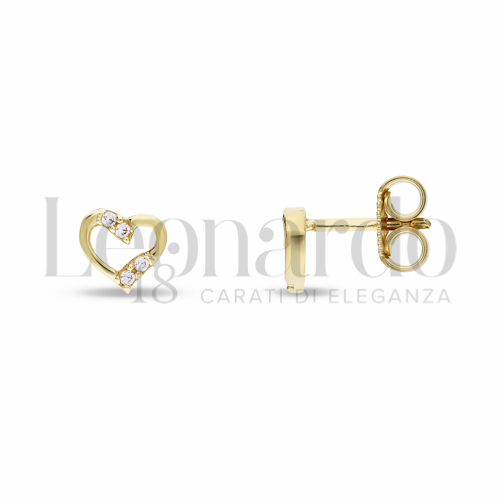 Misura o soggetto Cuore con Zircone bianco in Oro Giallo da 1,2gr.