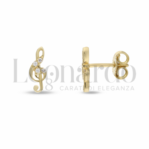 con Zircone bianco in Oro Giallo da 1,3gr.