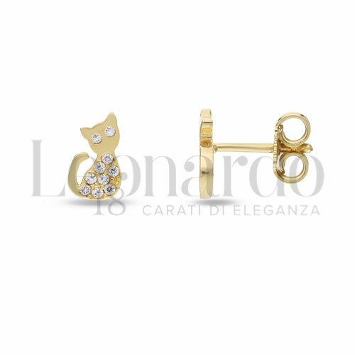 con Zircone bianco in Oro Giallo da 1,3gr.