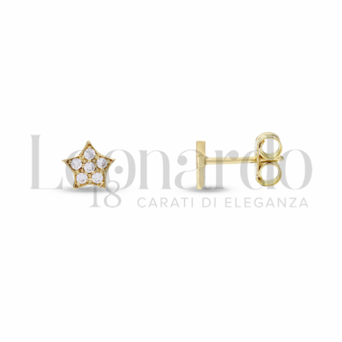 Soggetto o misura Stella con Zircone bianco in Oro Giallo da 0,9gr.