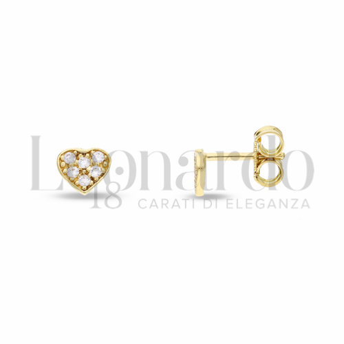 Misura o soggetto Cuore con Zircone bianco in Oro Giallo da 1gr.