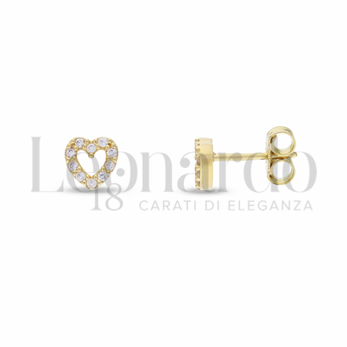 Soggetto o misura Cuore con Zircone bianco in Oro Giallo da 1,4gr.