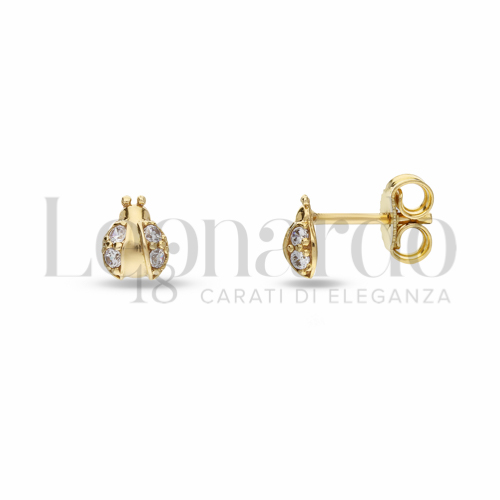 con Zircone bianco in Oro Giallo da 1,1gr.