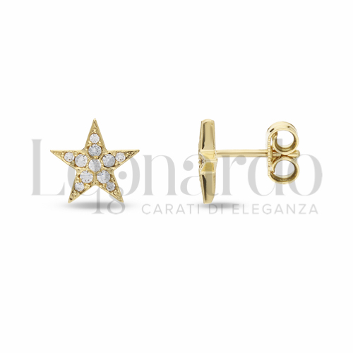 Misura o soggetto Stella con Zircone bianco in Oro Giallo da 1,5gr.