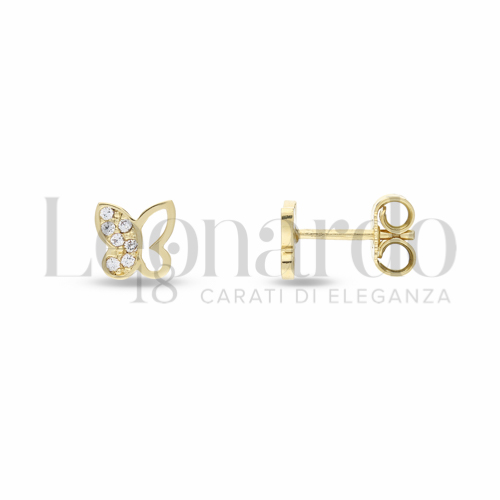 Misura o soggetto Farfalla con Zircone bianco in Oro Giallo da 1,3gr.