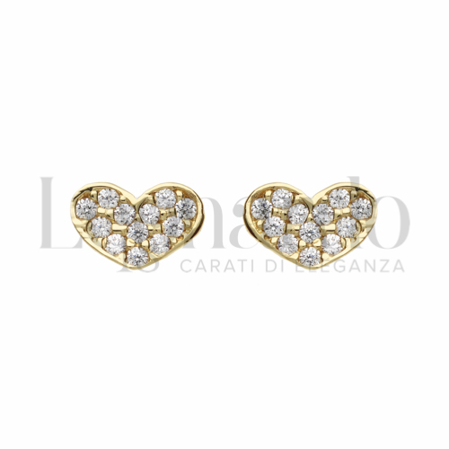 con Zircone bianco in Oro Giallo da 1gr.