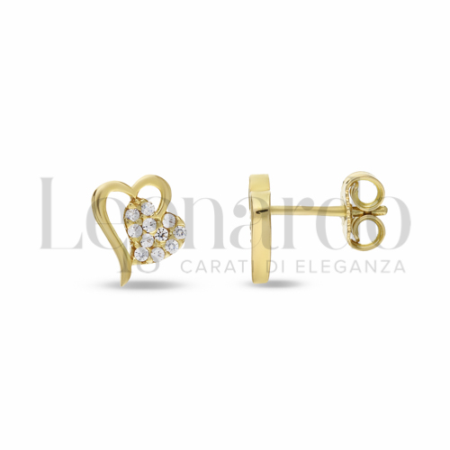 con Zircone bianco in Oro Giallo da 1,7gr.