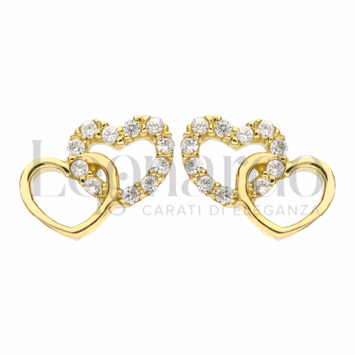 con Zircone bianco in Oro Giallo da 1,8gr.