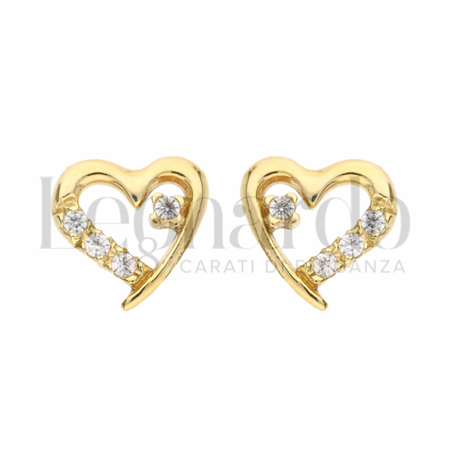 con Zircone bianco in Oro Giallo da 1,5gr.