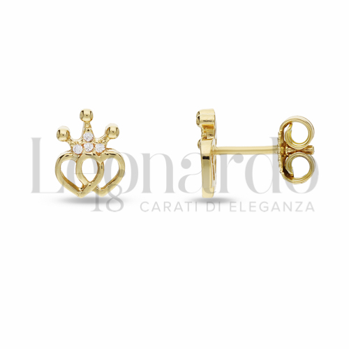 con Zircone bianco in Oro Giallo da 1,7gr.
