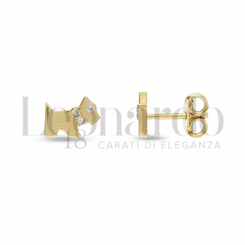 con Zircone bianco in Oro Giallo da 1,4gr.