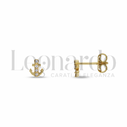 con Zircone bianco in Oro Giallo da 1gr.