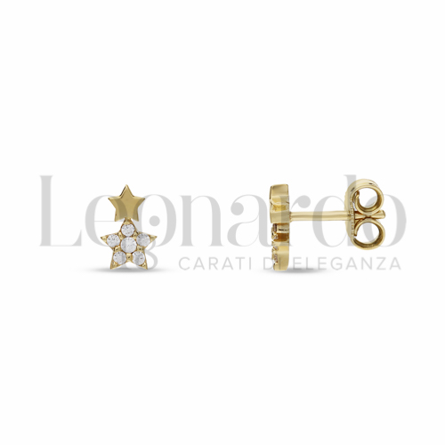 con Zircone bianco in Oro Giallo da 1,3gr.