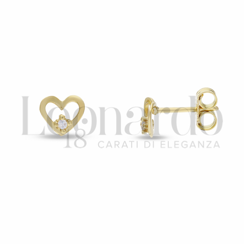 Soggetto o misura Cuore con Zircone bianco in Oro Giallo da 1gr.