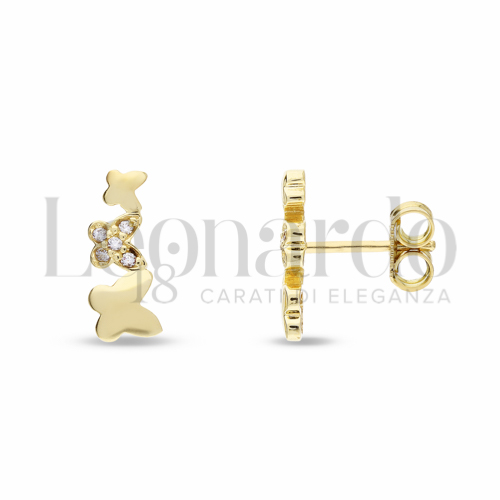 Misura o soggetto Farfalla con Zircone bianco in Oro Giallo da 1,8gr.