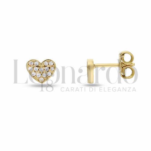 Misura o soggetto Cuore con Zircone bianco in Oro Giallo da 1,4gr.
