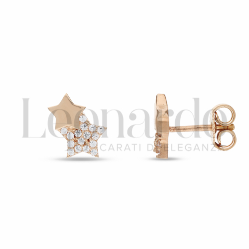 Misura o soggetto Stella con Zircone bianco in Oro Rosa da 1,7gr.
