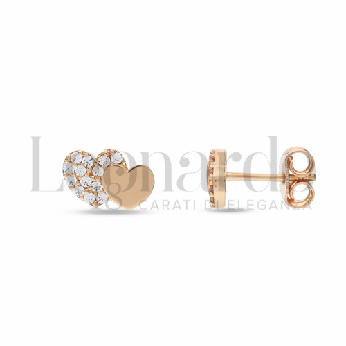 Misura o soggetto Cuore con Zircone bianco in Oro Rosa da 1,8gr.