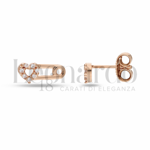 con Zircone bianco in Oro Rosa da 1,5gr.