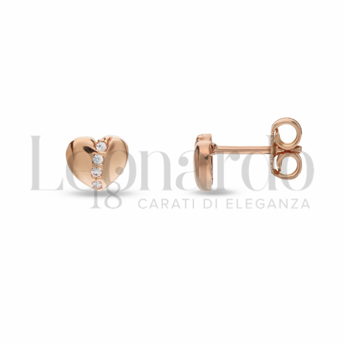 Misura o soggetto Cuore con Zircone bianco in Oro Rosa da 1,4gr.