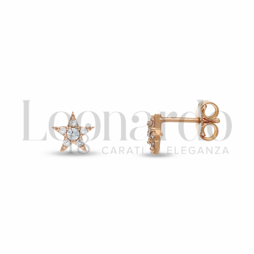 Misura o soggetto Stella con Zircone bianco in Oro Rosa da 1,1gr.
