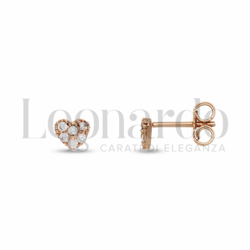 Misura o soggetto Cuore con Zircone bianco in Oro Rosa da 1,1gr.