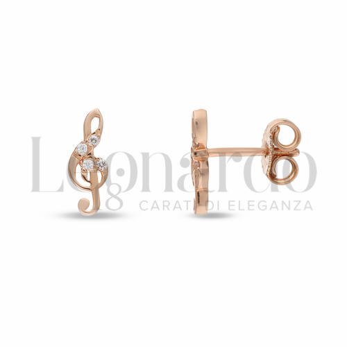 con Zircone bianco in Oro Rosa da 1,2gr.