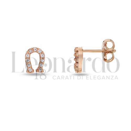 con Zircone bianco in Oro Rosa da 1,4gr.
