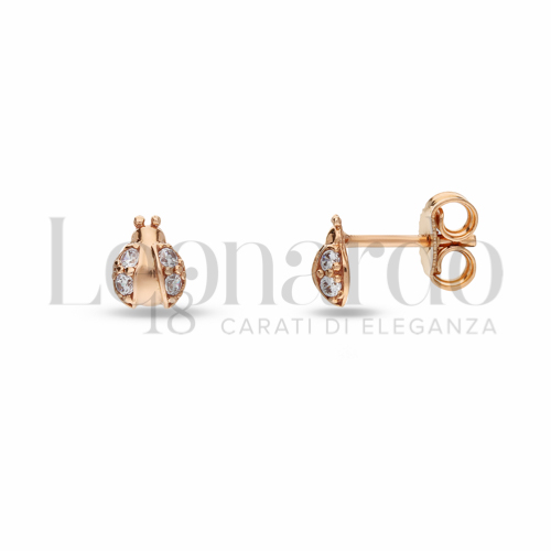 con Zircone bianco in Oro Rosa da 1gr.