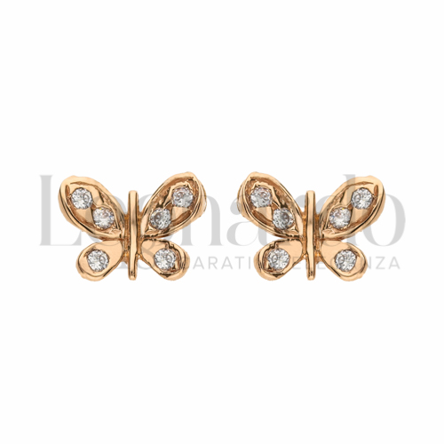 con Zircone bianco in Oro Rosa da 1,1gr.