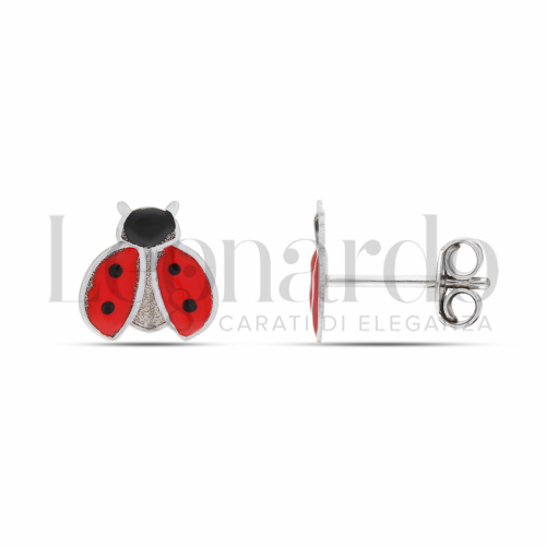 Misura o soggetto Coccinella in volo con Smalto in Oro Bianco da 1,1gr.
