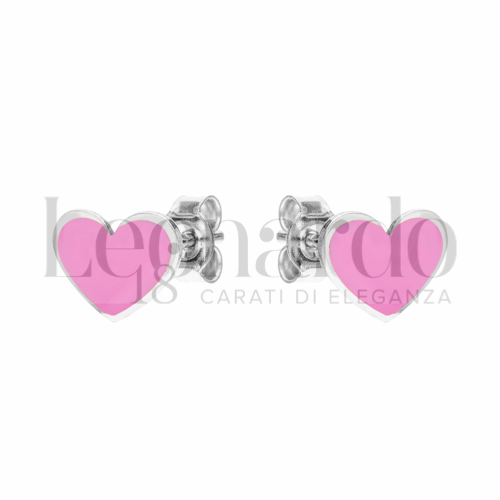 Misura o soggetto Cuore con Smalto in Oro Bianco da 0,9gr.