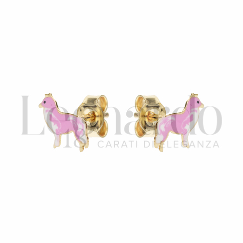 Misura o soggetto Cane lassie con Smalto in Oro Giallo da 0,7gr.