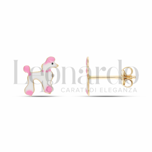 Misura o soggetto Barboncino con Smalto in Oro Giallo da 0,8gr.